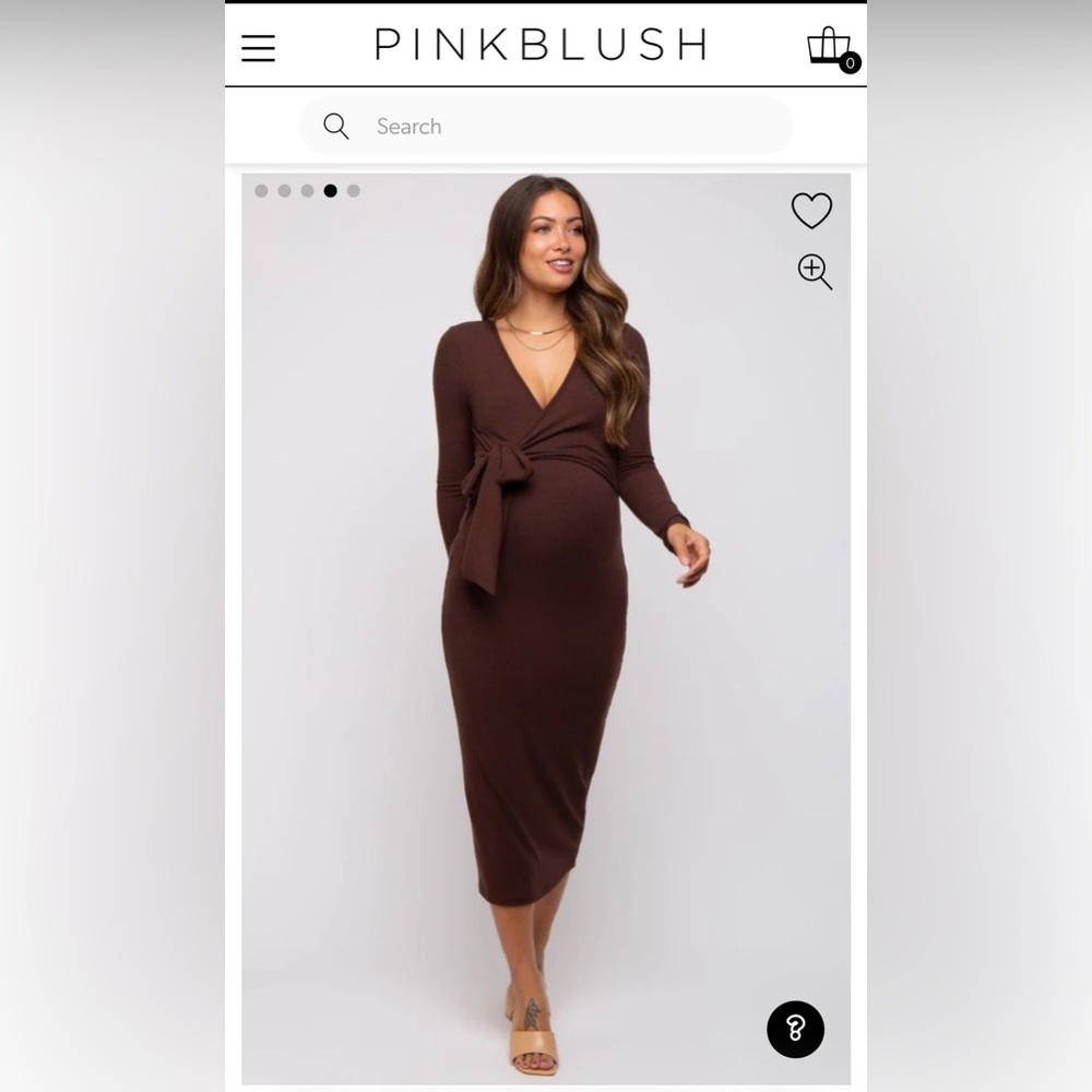 PinkBlush Women's Brown Maternity Dress size M